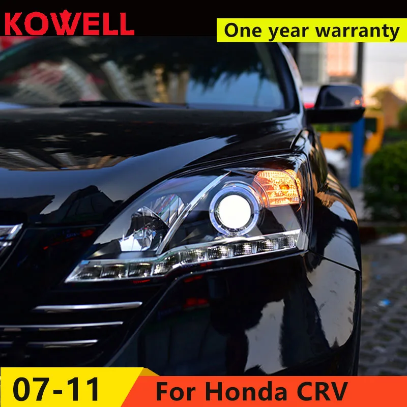 KOWELL автомобильный Стайлинг для Honda CRV головной светильник s 2007-2011 для CRV светодиодный головной фонарь Ангел глаз светодиодный DRL передний светильник Биксеноновая линза ксенон