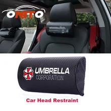 2 шт. подголовник автомобиля кожа углеродного волокна для зонтик Логотип Хлопок подголовник глава Средства ухода за кожей Шеи Rest Подушки Средства ухода за кожей шеи автомобиля Интимные аксессуары
