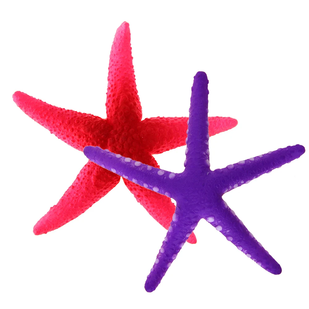 11cm 12cm Starfish Ornaments Glowing Plastic Aquarium Fake Artificial