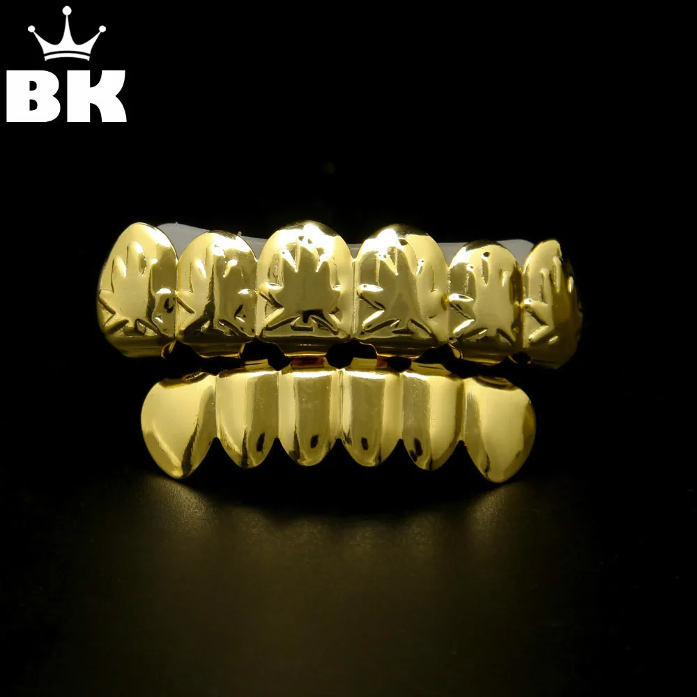 Gold Color Hip Hop High Quality Rapper Bling Teeth Grill Top &amp Bottom Set With Free Molding Bars Body Jewelry Dental Grills | Украшения