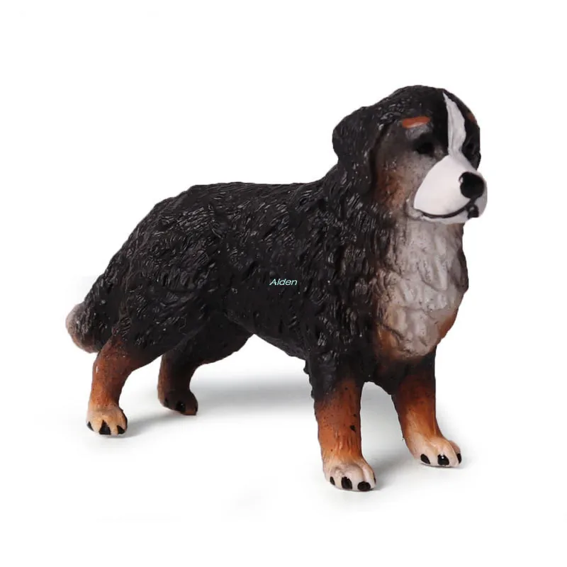 

2" Cute Puppy Statue Simulation Bernese Mountain Dog ABS Home Decor Birthday Gift Action Figure Collectible Model Toy 5CM B361