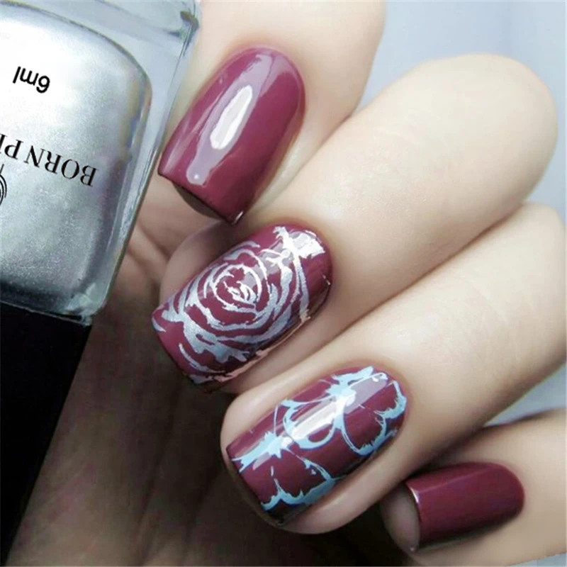 6 мл Born Pretty лак для ногтей искусство штамповочный Лак Серебряный Маникюр Vernis |