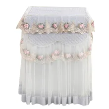 Кружева рюшами Цветочные стиральная машина пылезащитный чехол передний прочный мягкий дом#4