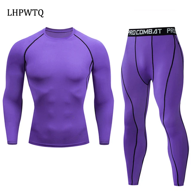 Quick Dry Men's   Thermal underwear Sets  Running Compression Sport Suits Basketball Tights Clothes Gym Fitness Jogging Sportswe 2