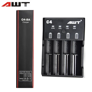 

Vape AWT C4 Battery Charger 4 Slots 2A Cargador Cigarrillo Electronico For 18650 26650 18350 20700 21700 14500 18500 16340