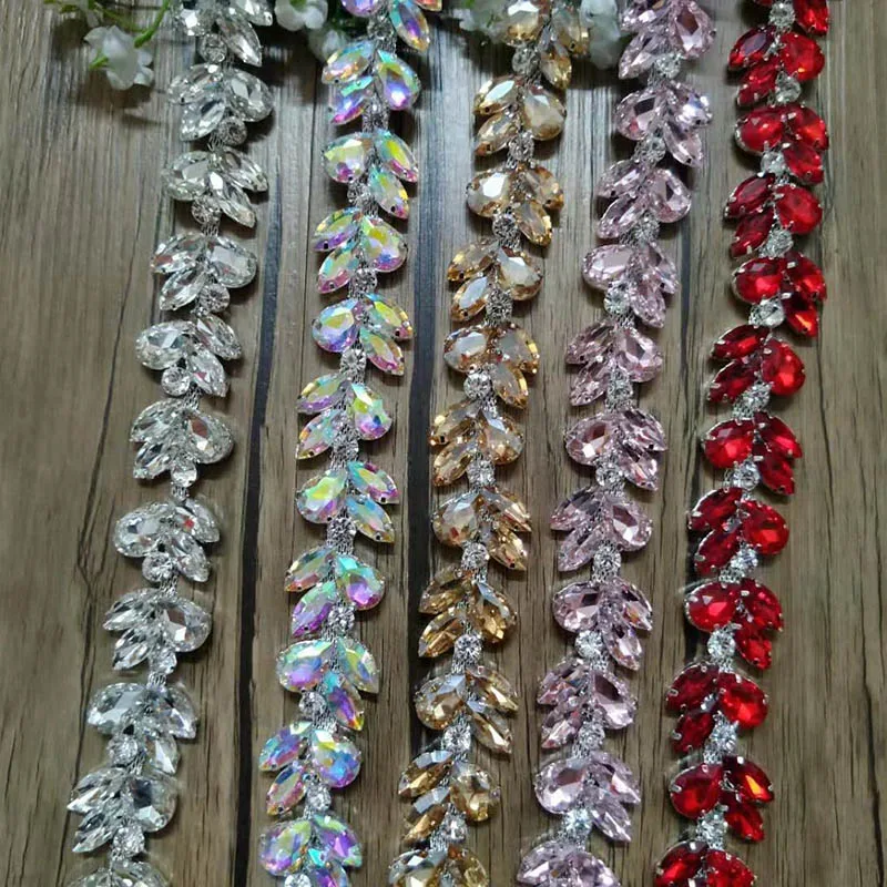 

Free Shipping 1yard Crystal Rhinestone Trimming for Wedding Rhinestone Bridal Applique,Wedding Applique,Rhinestone Chain TONG026