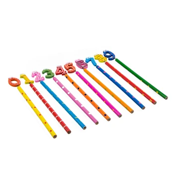 

5pack Affordable 10pcs Cute Wooden Number 0-9 Pencils For Kids---Random Pattern