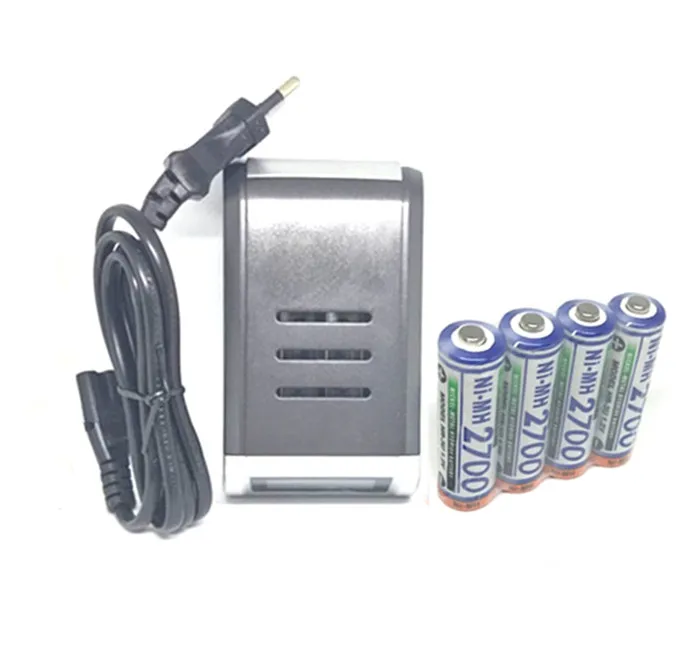 4PCS/lot FOR SANYO 1.2V AA 2700mAh Rechargeable battery + 4 slots AA
