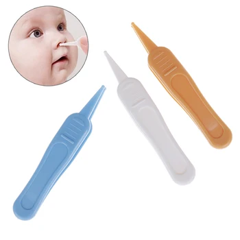 

2 pcs/lot Newborn Safety Care Infant Ear Nose Navel Plastic Safe Tweezers Pincet Forceps Talheres Infant Mamadeira Clips Pinza