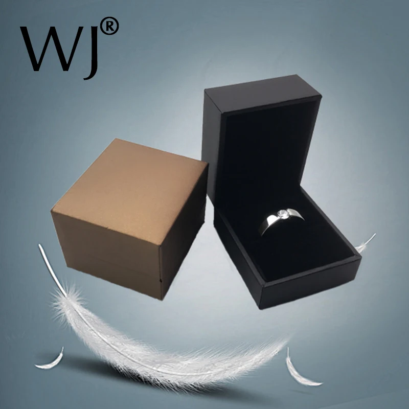 

High Quality PU Leather Gift Jewelry Ring Earrings Display Box Holder Wedding Engagement Ring Storage Box Presentation Show Case