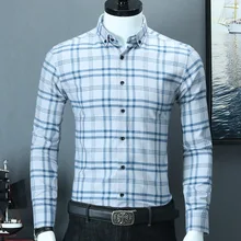 Новые летние весенние хлопковые дышащие клетчатые Умные повседневные мужские рубашки Лидер продаж, мужские рубашки с пуговицами, не железные