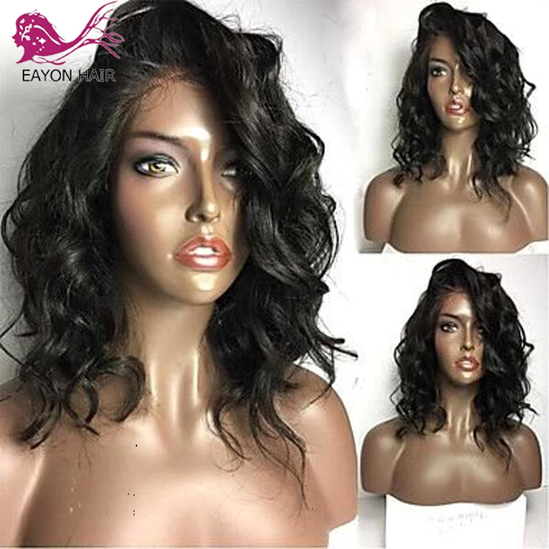 

EAYON HAIR Glueless Human Hair Peruvian 13*6 deep part Lace Front Wig With Baby Hair Preplucked Curly 130% Density Remy Hair