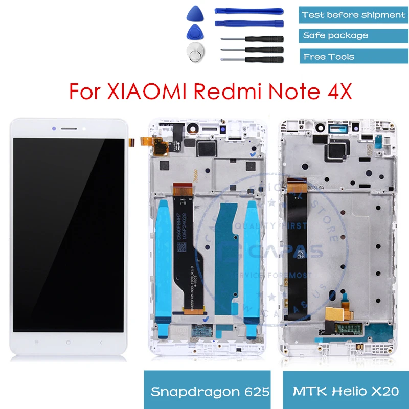 ЖК дисплей для Xiaomi Redmi Note 4X 4 ГБ 64 сенсорный экран панель рамка в сборе Snapdragon 625 MTK