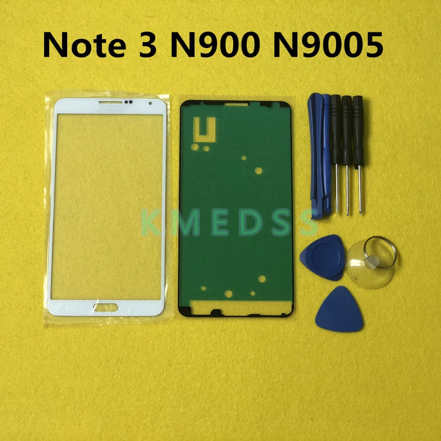 

Front Outer Glass Lens Panel replacement for Samsung Galaxy Note 3 N900 N9005 N900S LCD touch screen + Sticker + Tools