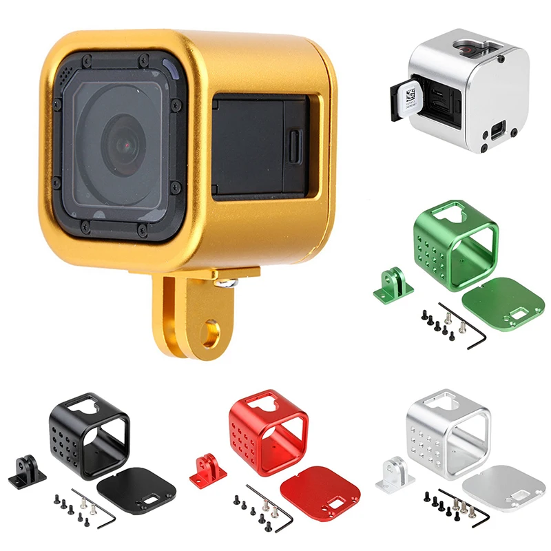 

1pc CNC Protective Housing Aluminum Case Cover Frame Base Mount Suitable For GoPro Hero 4 5 Session