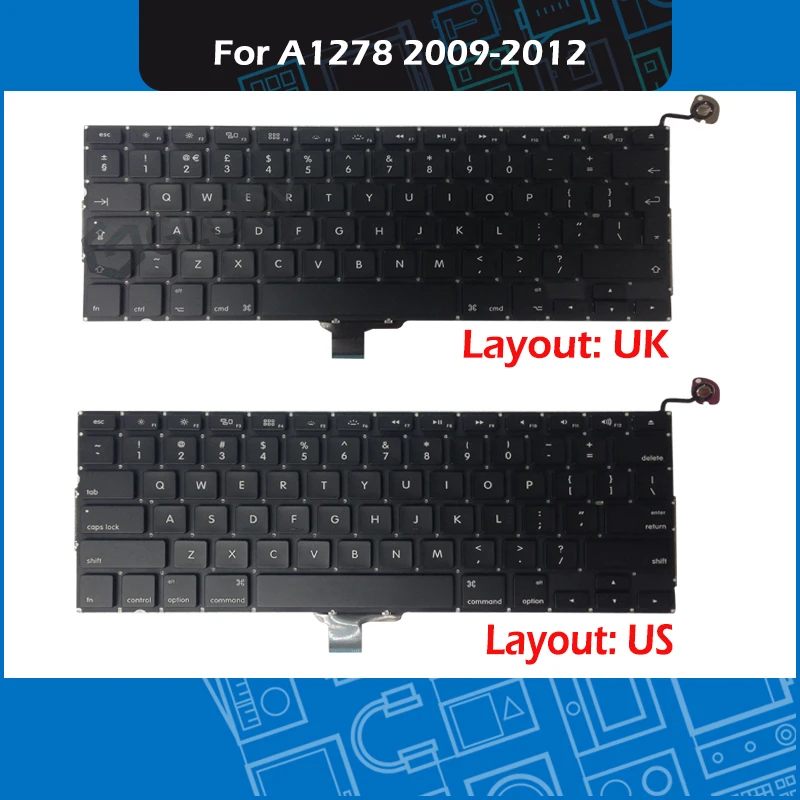 

Laptop A1278 Keyboard US UK Layout for Macbook Pro 13" Unibody A1278 Replacement Keyboard 2009-2012
