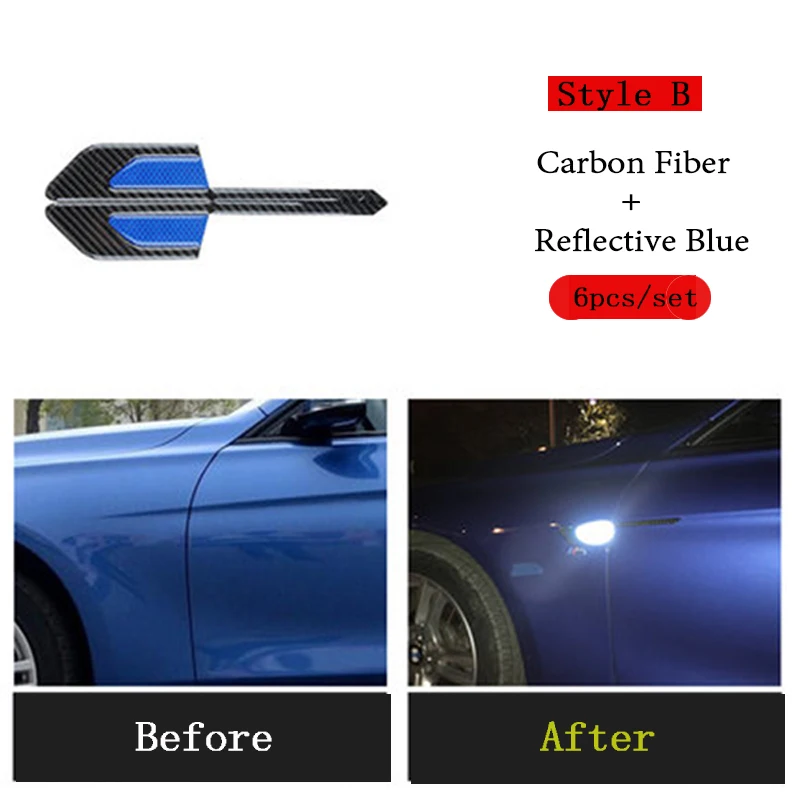 Atreus боковые зеркала автомобиля углеродного волокна светоотражающие наклейки для BMW E39 E90 E60 E36 F30 F10 E34 E30 Mini Cooper Audi A4 B8 A3 A6 C6 Q5 A5 - Название цвета: Style B Blue