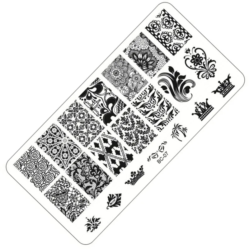 

New Lace Design Nail Stamping Plates Nail Art Image Stampping Nail Art Plates Manicure Template Nail Tool #BC-07