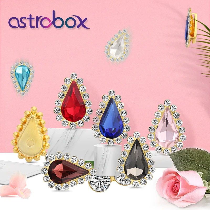 8x13mm Bling Sunflower Golden Claw Rhinestone Glass Crystal Accessory