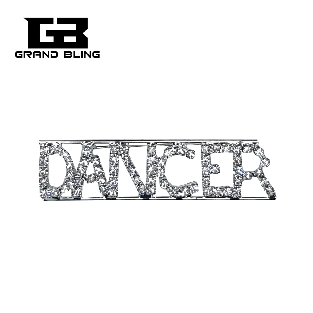 

Professions Theme Lapel Pin Crystal Brooch Jewelry "DANCER" Letters Breastpin