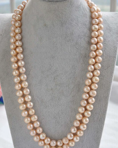 

ddh003573 2row 27" 10-11mm ROUND PINK PEARL NECKLACE MABE 28% Discount