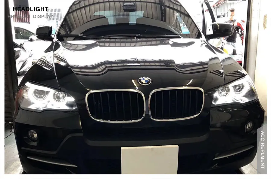 2 шт. светодиодный фары для BMW X5 E70 2007-2013 светодиодный автомобильный фонарь ангельские глазки ксенон HID комплект Противотуманные фары светодиодный дневные ходовые огни