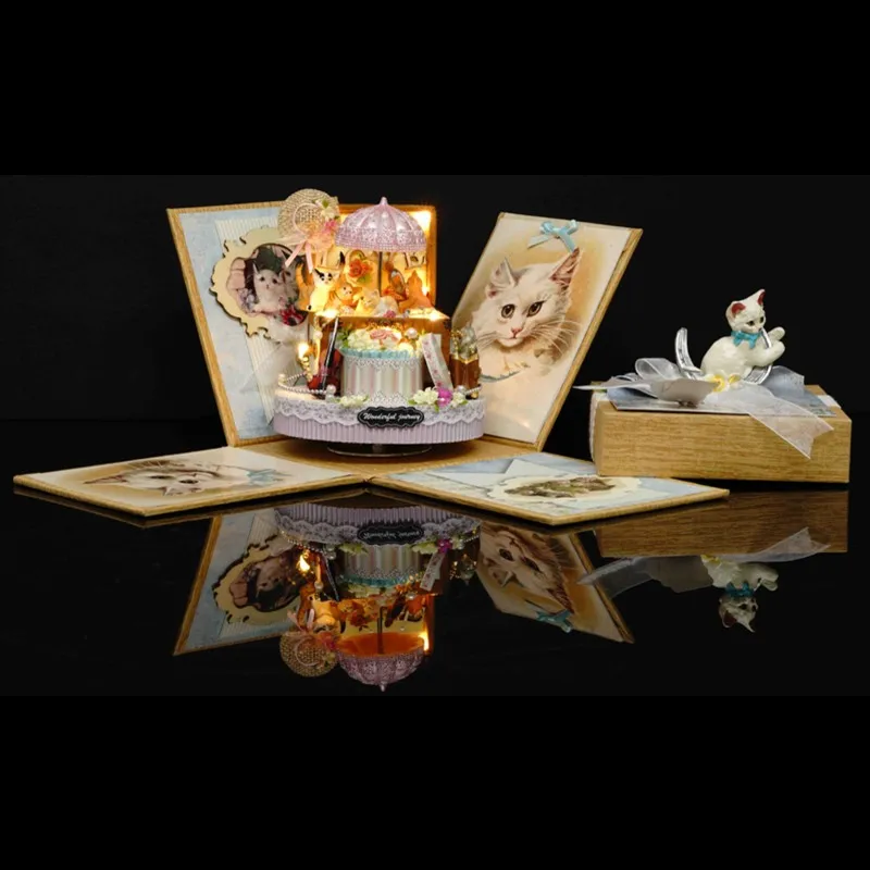 

DIY Cute Dollhouse Candy Cat Y-006 DIY Doll House Miniature Kit Gift Collection Decor Best Birthday Gift For Children Adult