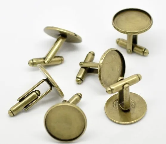 

Free Shipping 16mm Antique Bronze Plated(Black Gun plated) cufflink blanks