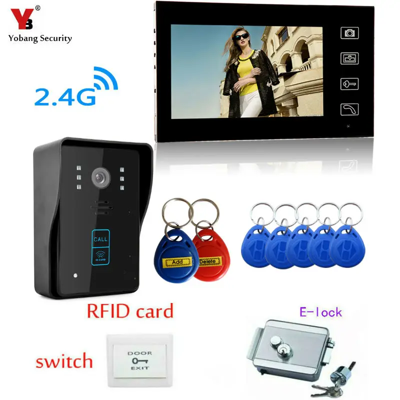 Yobang Security 7 inch 7\ Wireless Video Doorbell Intercom 1 to 1 Home Wireless Video DoorBell Dooor Bell Door Phone Intercom Yobang Security 7 inch 7\ Wireless Video Doorbell Intercom 1 to 1 Home Wireless Video DoorBell Dooor Bell Door Phone Intercom