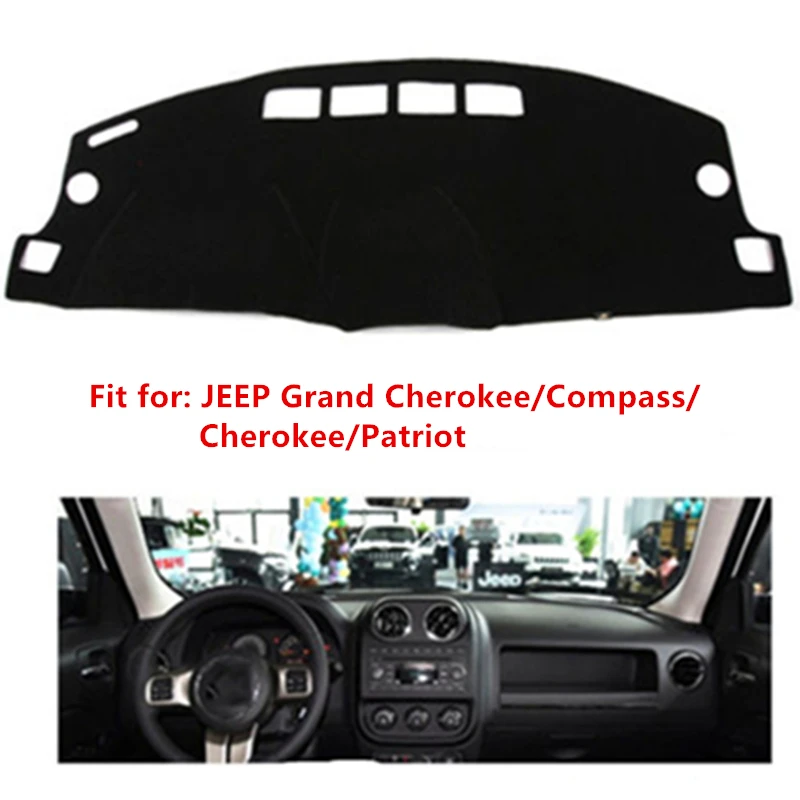 

For Jeep Grand Cherokee Compass Patriot Cherokee All Black Car Dashboard Covers Dashmats Pad Auto Shade Cushion Carpet Protector