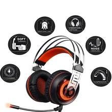 SADES A7 USB 7,1 Игровые наушники, игровые наушники с микрофоном, светодиодный микрофон для компьютера, ноутбука, ПК, геймера, стерео гарнитура, лучший шлем