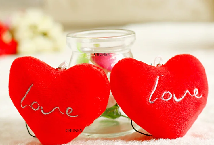 100pcs Little 5CM approx. Stuffed Plush Heart Wedding Gift Toys , Accessories Decoration Mini Plush Dolls Toys