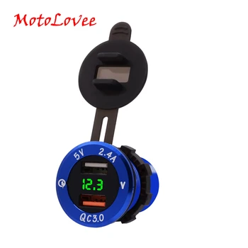 

MotoLovee Car Quick Charger Vehicle DC 12 V-24 V Cigarette Socket Lighter 2 port QC 3.0 Power Adapter Dual USB For iPhone