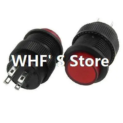 

2 Pcs 4 Pin 3V LED Light RED Cap OFF(ON) N/O NO Self-locking Push Button Switch