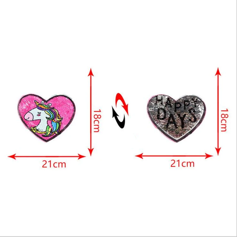 Heart Unicorn Sew On Patch For Clothes