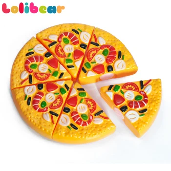 

6pcs/pack Mini Food Fake Pizza Toys Kids Pretend Play Slicing Plastic Birthday Cake Set Good Gift Kitchen Party Toy for Children