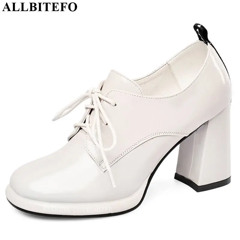ALLBITEFO/натуральная кожа; сезон весна-осень; женская обувь на высоком каблуке; модная женская обувь; обувь на высоком каблуке высокого качества