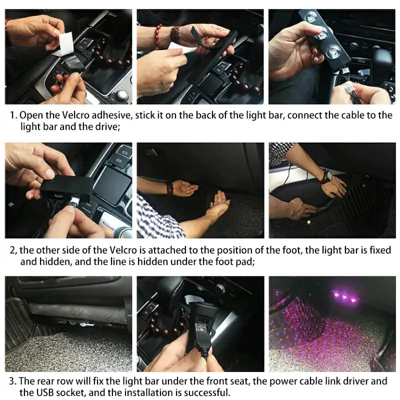 Автоматическая RGB Светодиодная лампа для ног Автомобильная внутренняя декоративная лампа с дистанционным беспроводным управлением Музыка несколько режимов стайлинга автомобиля