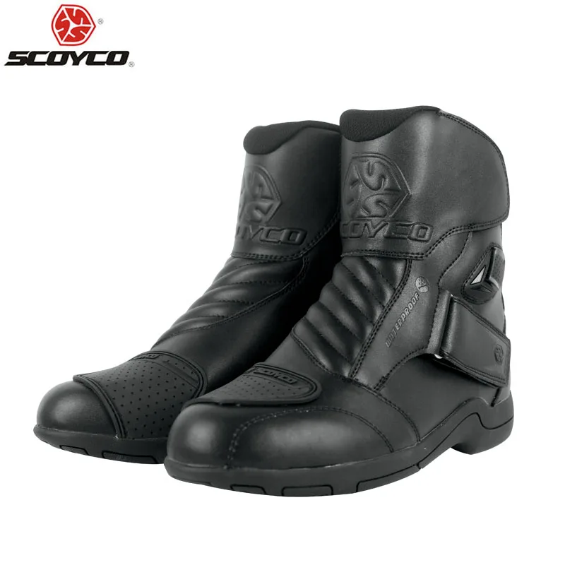 

SCOYCO Moto Racing faux Leather Motorcycle Waterproof Boots Shoes Motorbike Short Riding Sports Road Professional Botas T011W