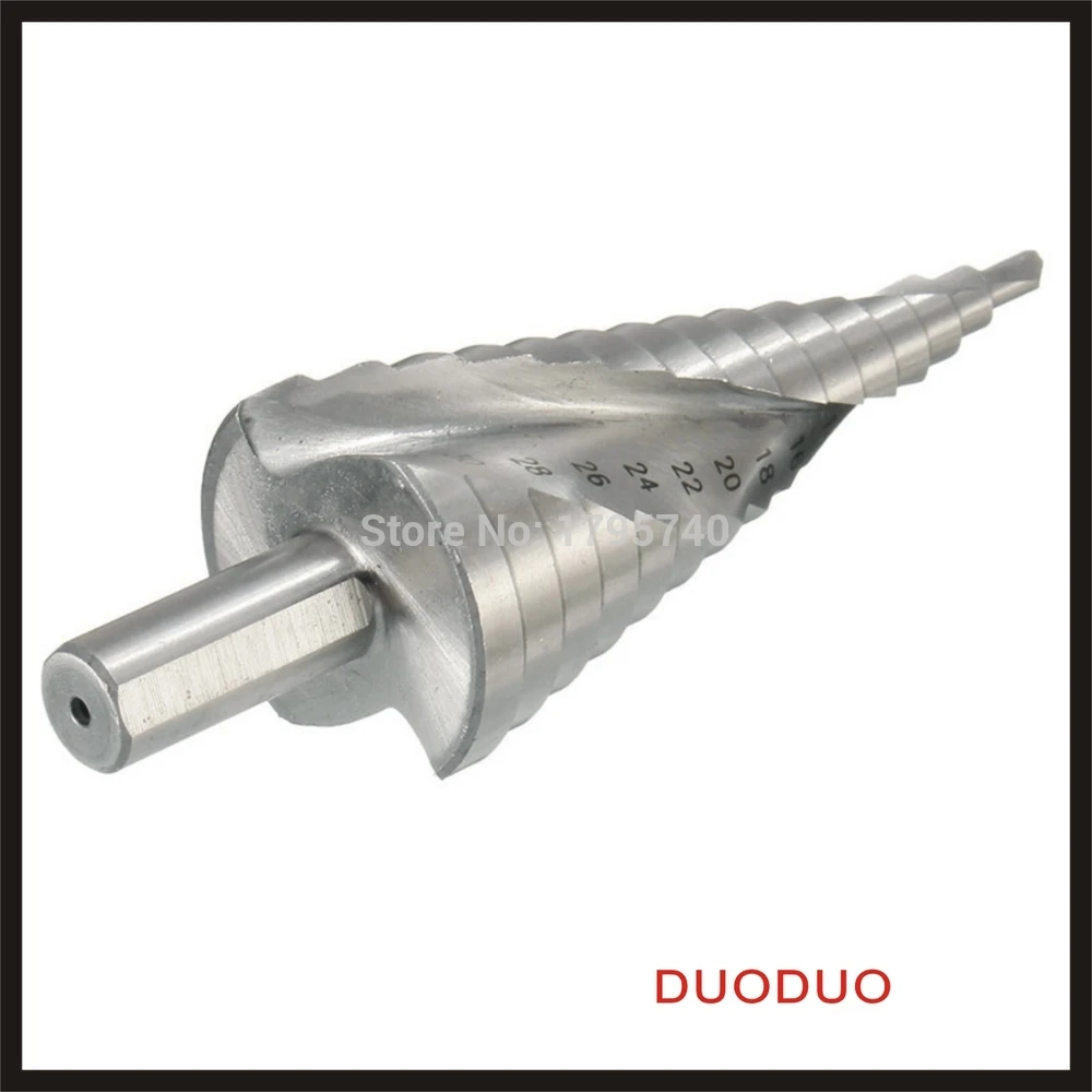

1pc 4-32mm HSS Hex Shank Spiral Groove Step Cone Drill Bit Hole Cutter Drop Forged Heat Treated High Speed Steel Power Tools
