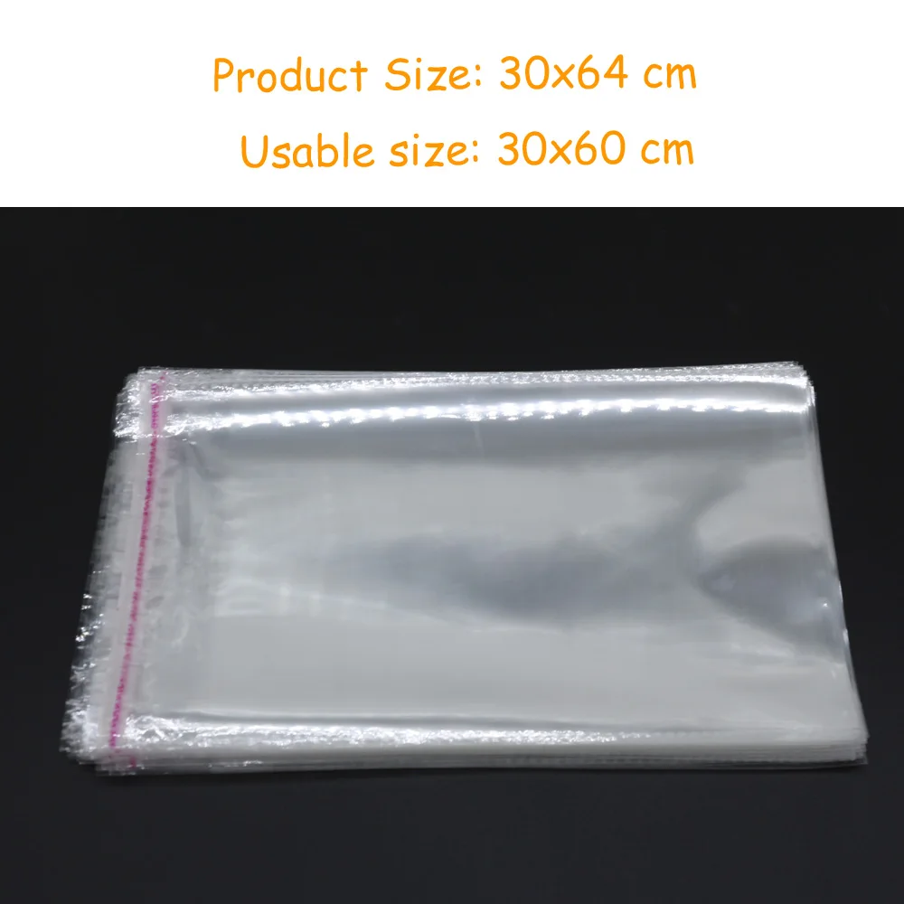 

30x64cm/20pcs Clear Self Adhesive Resealable Cello Cellophane Poly OPP Bags