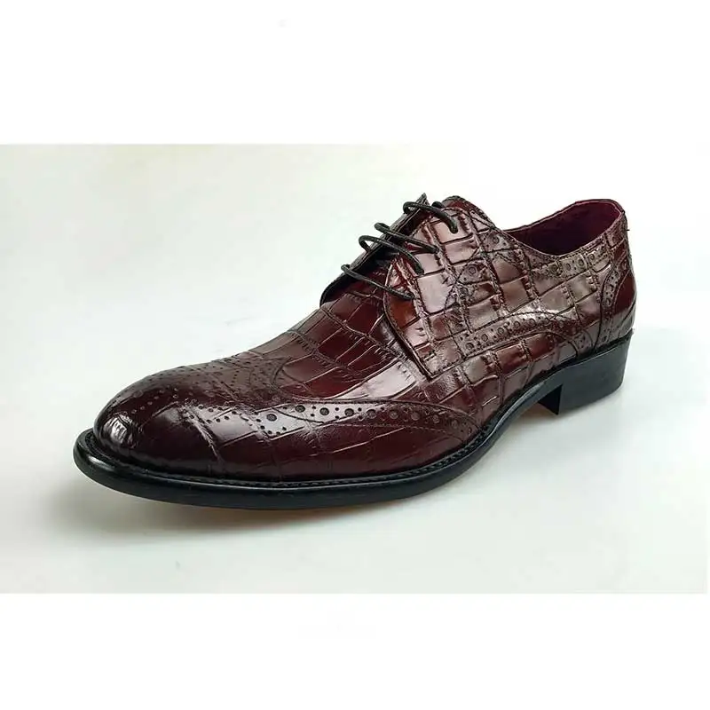 Business Herren Leder Kappe Für Brown Männer Kleid Aus Komfortable Grimentin Braun Echtem Stil Krokodil Büro Luxus Runde Schuhe xwFqn8ZPAO