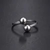 CACANA  Stainless Steel Rings For Women Double Ball Engagement Fashion Jewelry Rings For Male Party Wedding ► Photo 2/6