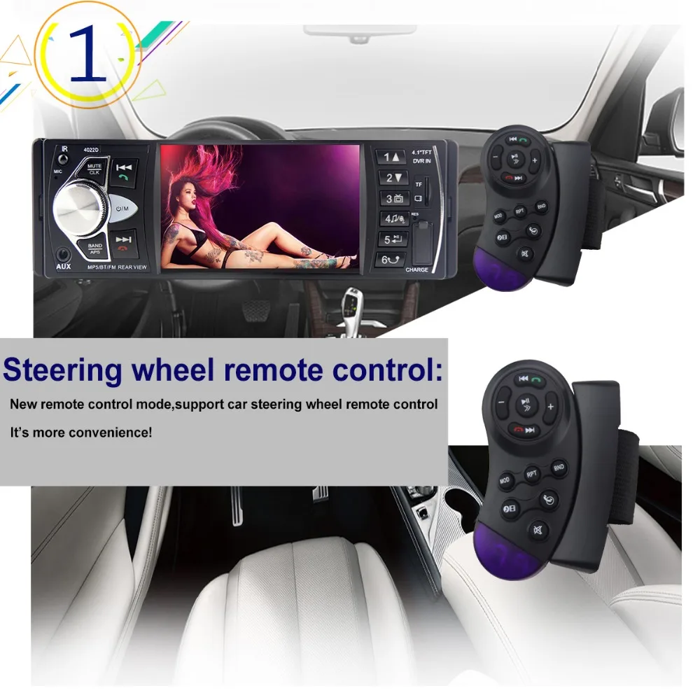 Car Radio 1 Din Auto Audio Car Stereo 4.1 inch FM Bluetooth Support Rear View Camera USB MP5 Multimedia Playerautoradio 4022D