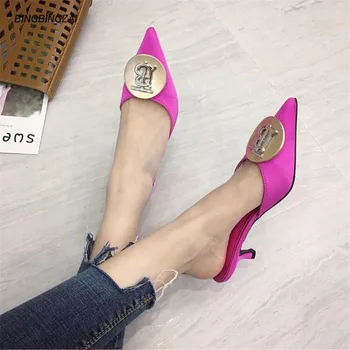

BBZAI shoes woman Pumps zapatos mujer feminino Sandales Ladies Escarpins Mujer Schuhe Metal decoration Chaussure 34 -39
