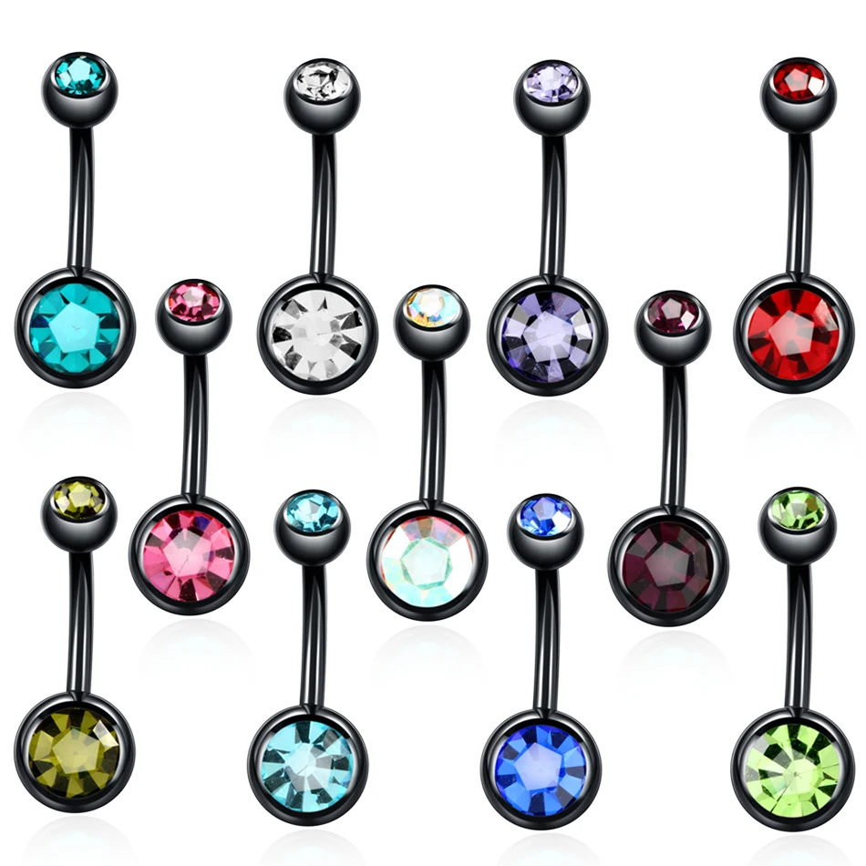 

1PC Steel Ombligo Piercings Belly Button Piercings Crystal Gem Navel Bar Studs Sexy Nombril Piercing Dangle Earring Body Jewelry
