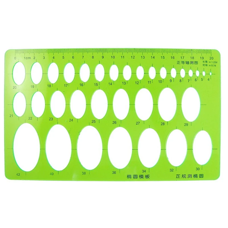 

Students Transparent Green Plastic Chart Oval Template Ruler Measurement