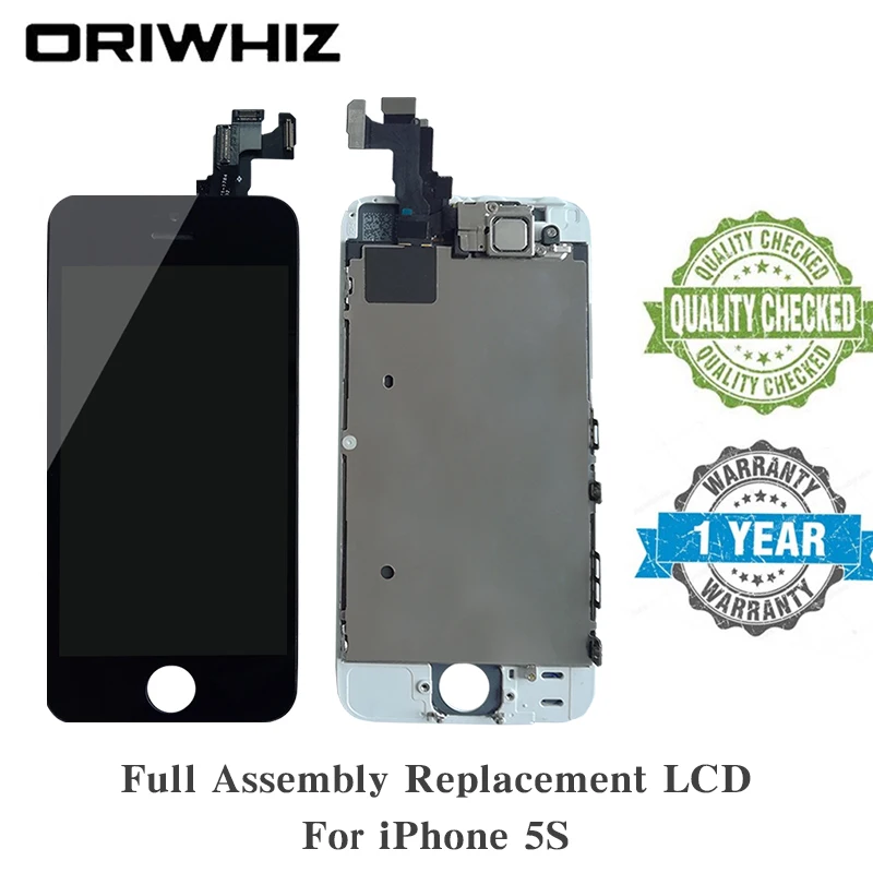 

10PCS For iPhone 5S Screen Replacement LCD Display Touch Digitizer Frame Repairing Kit with Proximity Sensor Earpiece Front Cam
