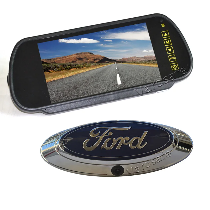

Vardsafe VS660K | Emblem Reverse Backup Camera + 7 Inch Clip-on Mirror Monitor for Ford F150 F250 F350 F450 F550 (2005-2014)