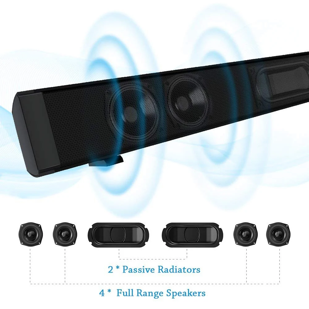 Sago LP09 Bluetooth Speaker Soundbar Wireless Home Theater Loudspeaker Audio Stereo Speaker System with Subwoofer Optical Input